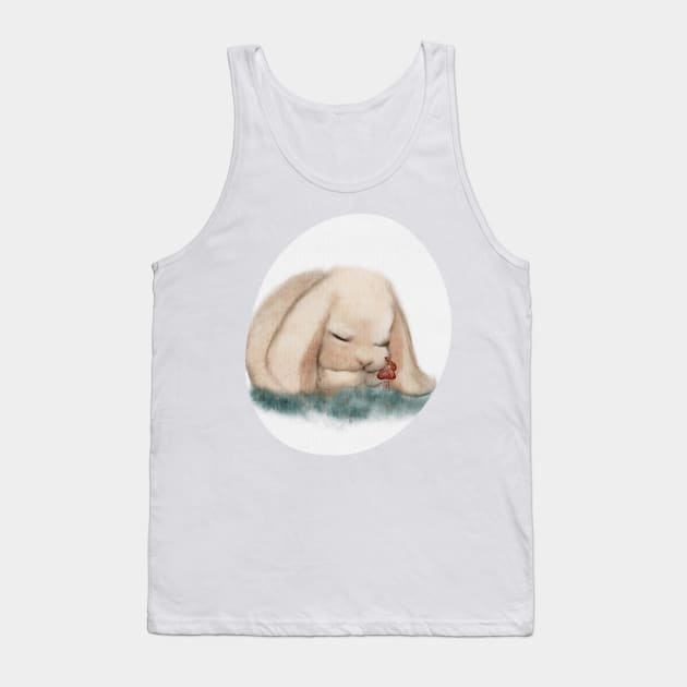 Naptime Spring Baby Bunny Mini Lop Recap Mushroom mouse Friend Tank Top by penandbea